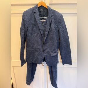 H&M Textured Navy Suit Set